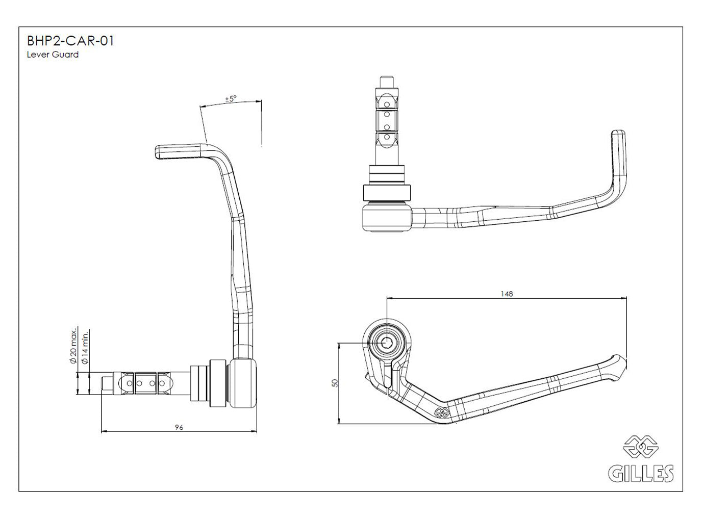 Gilles Tooling Bremshebelprotektor BHP2-CAR-01