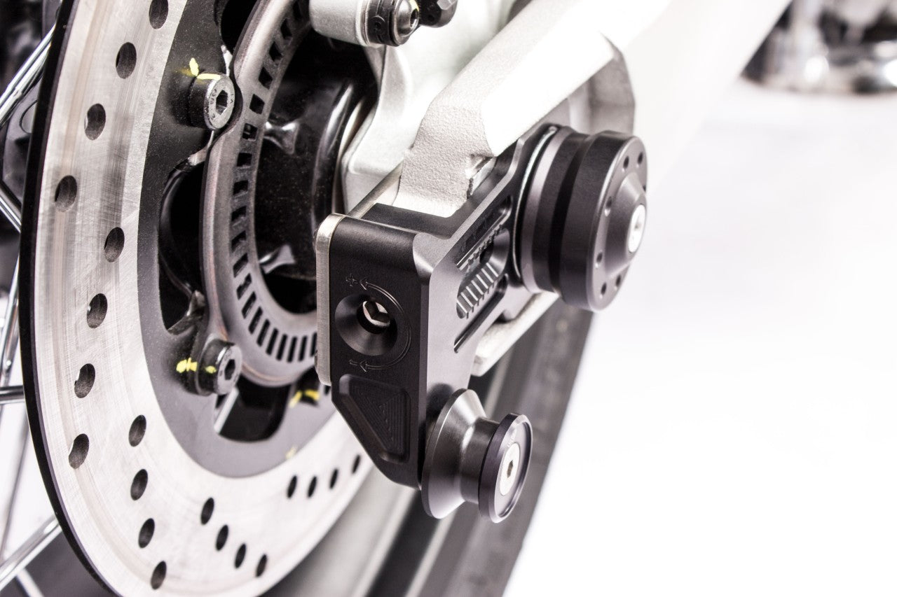 GILLES Achsblock Ducati Scrambler, K1,schwarz-matt
