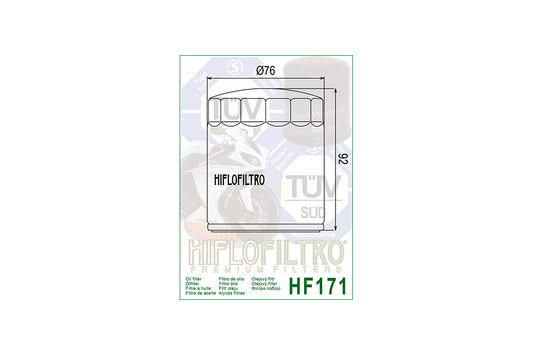 HIFLO Ölfilter HF171C, HARLEY,  CHROM *