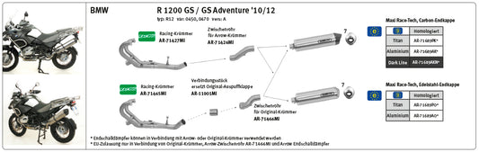 ARROW Verbindungsstück R1200GS 2010- / R1200R 11-