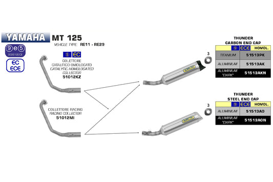 ARROW Krümmer Yamaha MT125, 14-
