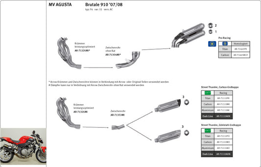 ARROW Thunder Dämpfer Brutale 750/910/920/990/1090