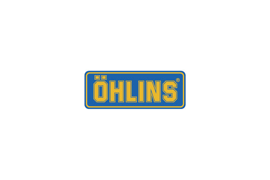 Aufkleber Öhlins Gelb/Blau 47 mm x 125 mm