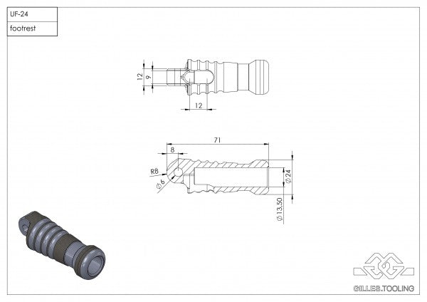 Gilles Tooling Klapprasten UF-25-KIT, schwarz